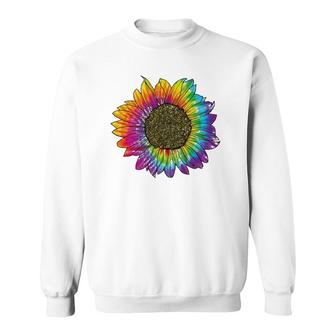 Tie Dye Sunflower Peace Love 60S 70S Hippie Retro Vintage Sweatshirt - Seseable