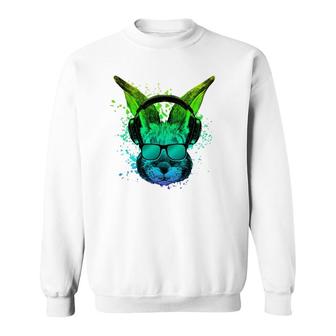 Trippy Bunny Dj Gift Ravers Edm Techno Psychedelic Rabbit Sweatshirt - Thegiftio UK