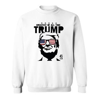 Trump American Flag Sunglasses Goat Trump Goat 45 Usa Sweatshirt - Seseable