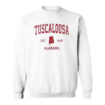 Tuscaloosa Alabama Al Vintage Sports Design Red Print Sweatshirt | Mazezy
