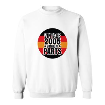 Vintage 2005 17Th Birthday Parts Circle Black Sweatshirt - Seseable