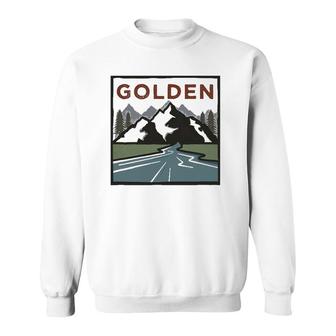 Vintage Golden Colorado Illustration Retro Golden Sweatshirt | Mazezy