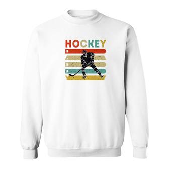 Vintage Ice Hockey Daddy Fathers Day Hockey Gifts Premium Sweatshirt - Monsterry CA