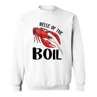 Womens Belle Of The Boil Funny Crawfish Crayfish Eating Cajun V-Neck Sweatshirt - Thegiftio UK