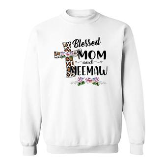 Womens Blessed To Be Called Mom And Meemaw Floral Mothers Day Sweatshirt | Mazezy