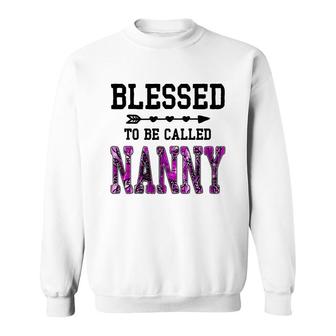 Womens Blessed To Be Called Nanny Mothers Day Floral Grandma Sweatshirt - Seseable