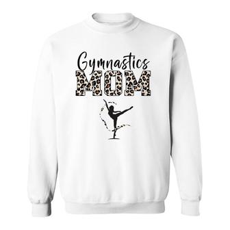 Womens Gymnastics Mom Leopard Print Womens Proud Gymnast Mother Sweatshirt | Mazezy