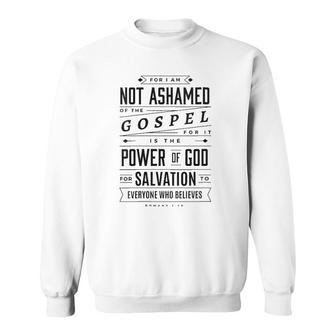 Womens I Am Not Ashamed Of The Gospel - Christian Bible Verse V-Neck Sweatshirt - Seseable