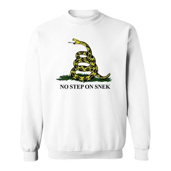 Womens No Step On Snek Funny Gadsden Snake Meme V-Neck Sweatshirt | Mazezy