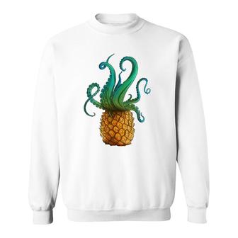 Womens Pineapple Octopus Funny Summer Tee V-Neck Sweatshirt - Thegiftio