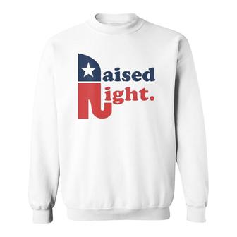 Womens Raised Right Republican Elephant Retro Style Distressed Gift V-Neck Sweatshirt | Mazezy DE