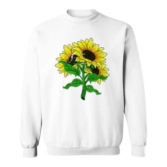Yellow Flower Florist Floral Blossom Sunshine Sunflower Sweatshirt | Mazezy