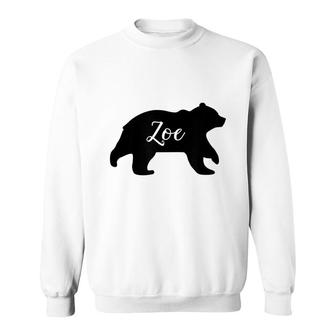 Zoe Bear Name Silhouette Sweatshirt - Seseable