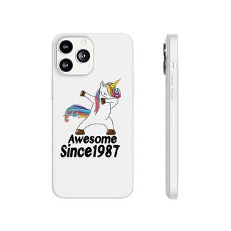 35Th Birthday Unicorn Dabbing Awesome Since 1987 35 Years Old Phonecase iPhone - Seseable