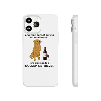 A Woman Cannot Survive On Wine Alone - Golden Retriever Phonecase iPhone - Seseable