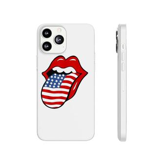 American Flag Lips Patriotic Day Kisses 4Th Of July Phonecase iPhone - Seseable
