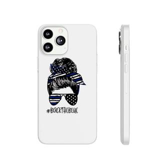 Back The Blue Police Wife From Husband Thin Blue Line American Flag Sunglasses Bandana Phonecase iPhone - Seseable