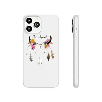 Beautiful Cow Skull Free Spirit With Flowers Boho Art Phonecase iPhone | Mazezy