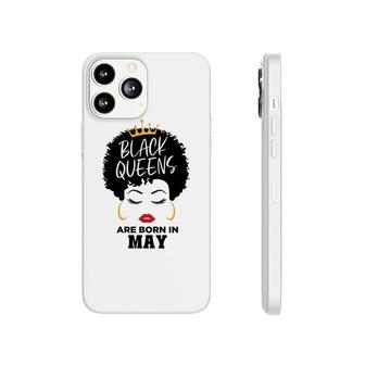 Black Queens Are Born In May Birthday Curly Hair Girl Phonecase iPhone - Seseable
