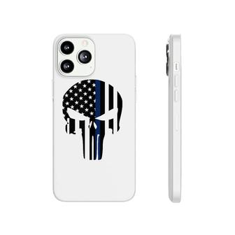 Blue Line American Skull Flag Support Police  Phonecase iPhone