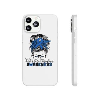 Child Abuse Prevention Awareness Messy Hair Bun Phonecase iPhone | Mazezy