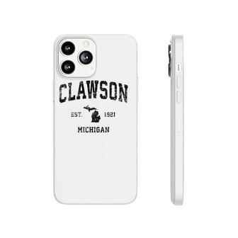 Clawson Michigan Mi Vintage Sports Design Black Print Phonecase iPhone | Mazezy
