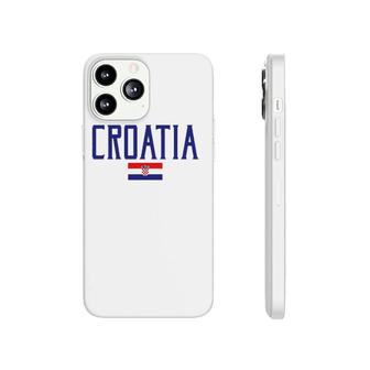 Croatia Flag Vintage Blue Text Phonecase iPhone