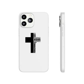 Cross With Words Bible Verse Black Graphic Christian Phonecase iPhone - Seseable