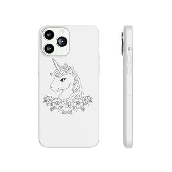 Cute Unicorn To Paint And Color In For Children Phonecase iPhone | Mazezy