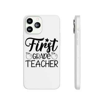First Grade Teacher Back To School Black Apple Phonecase iPhone - Seseable