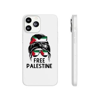 Free Palestine Flag Save Gaza Strip End Messy Hair Bun Phonecase iPhone - Seseable