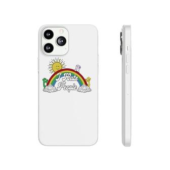 Funny Bear & Rainbow I Hate People Phonecase iPhone | Mazezy AU