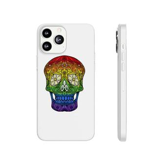 Funny Sugar Skull Gift For Men Women Cool Lgbt Pride Flag Phonecase iPhone | Mazezy