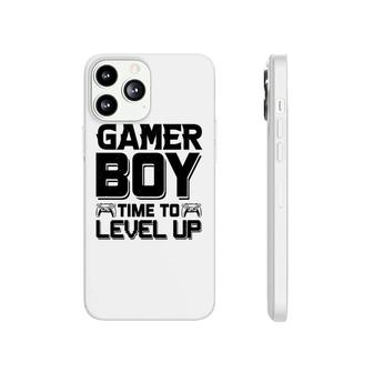 Gamer Boy Time To Level Up Black Design Birthday Boy Matching Video Gamer Phonecase iPhone - Seseable