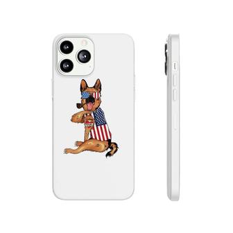 German Shepherd Dog Merica 4Th Of July Usa American Flag Men Phonecase iPhone - Seseable