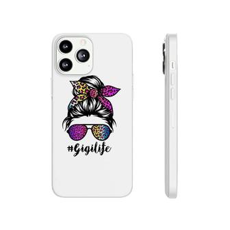 Gigi Life With Rainbow Leopard Messy Bun Mothers Day Phonecase iPhone - Seseable