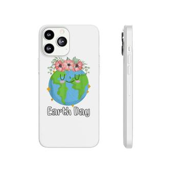Happy Earth Day Cute Earth Smiles With Floral Earth Day 2022 Phonecase iPhone - Seseable