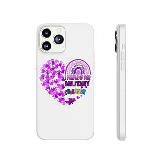 Heart Military Child Month - Purple Up For Military Kids Phonecase iPhone - Seseable