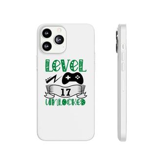 Level 17 Unlocked 17Th Birthday Green Black Phonecase iPhone - Seseable