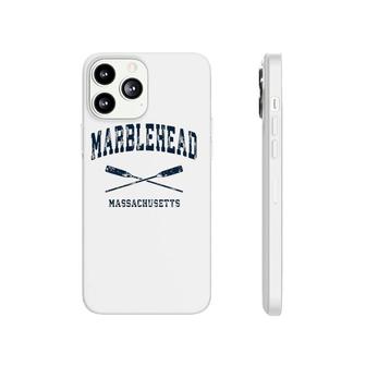 Marblehead Massachusetts Vintage Nautical Crossed Oars Navy Phonecase iPhone | Mazezy