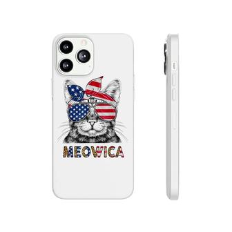 Meowica Cat Leopard Usa Flag Sunglasses Bandana 4Th Of July Phonecase iPhone - Seseable