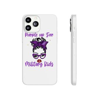Messy Bun Purple Up Day For Military Kids Child Purple Up Phonecase iPhone - Seseable