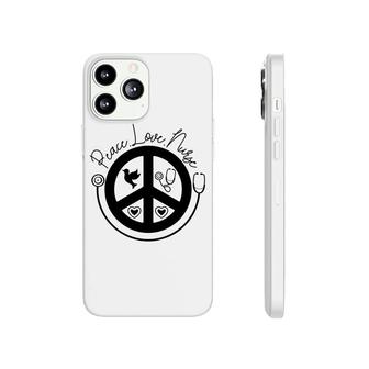 Nurses Day Peace Love Nurse Black Stethoscope 2022 Phonecase iPhone - Seseable