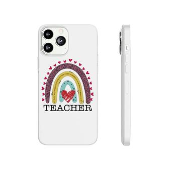Teacher Black Graphic Heart Rainbow Cute Phonecase iPhone - Seseable