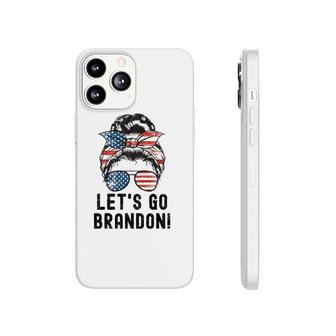 Vintage Lets Go Brandon Messy Bun American Flag Sunglasses Phonecase iPhone - Seseable
