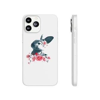 Womens Beautiful Easter Bunny Vintage Floral Easter V-Neck Phonecase iPhone | Mazezy DE