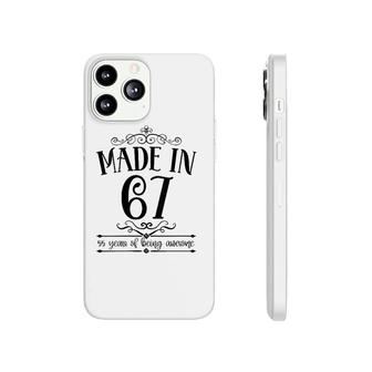 Womens Born In 1967 55 Years Old Made In 1967 55Th Birthday V-Neck Phonecase iPhone - Seseable