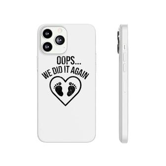 Womens Oops We Did It Again  Funny Pregnancy Baby Announcement V-Neck Phonecase iPhone