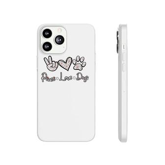Womens Peace Love Dogs Flowers Lover Puppy Paw Dog Funny Dog Lover V-Neck Phonecase iPhone | Mazezy