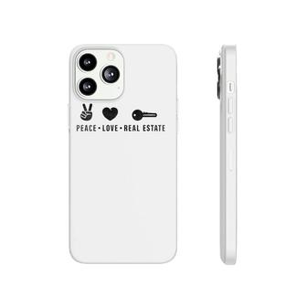 Womens Peace Love Real Estate Funny Real Estate Agent Gift Phonecase iPhone - Seseable
